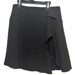 LOFT Ann Taylor Black Ruffle Mini Skirt Women’s Size 2 A-Line